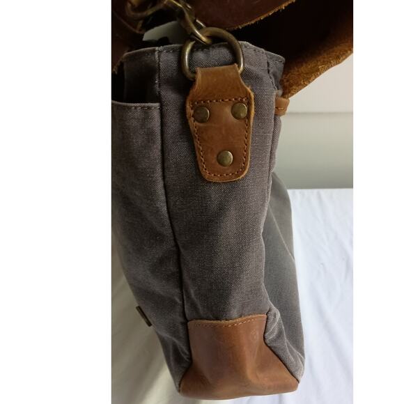 Vintage Langforth Leather and Canvas Messenger Bag - Picture 10 of 12